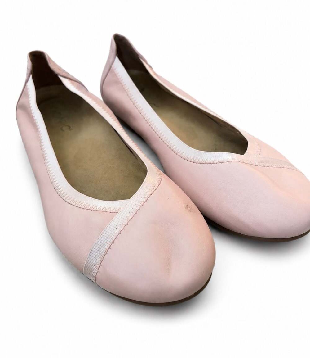 Vionic Caroll Ballet Flats Blush Pink Leather Orthotic Comfort Shoes Size 8